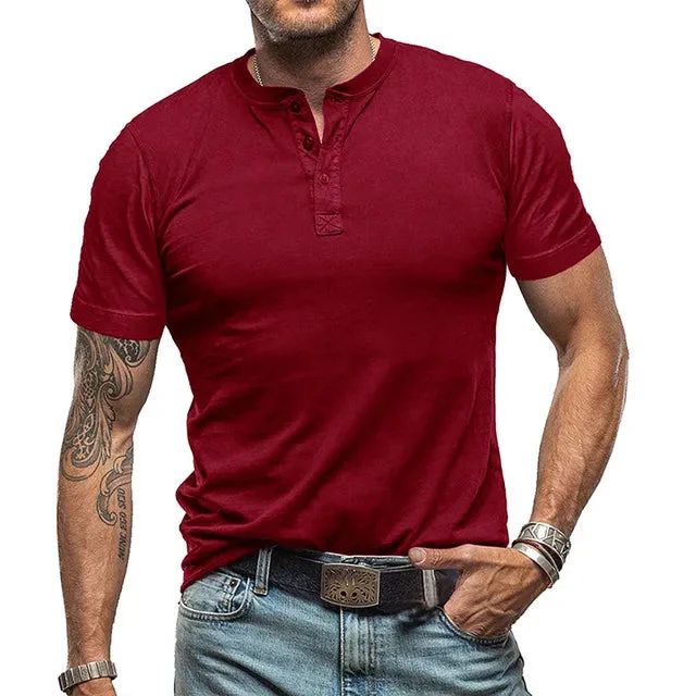 Men's Summer Henley T-Shirt