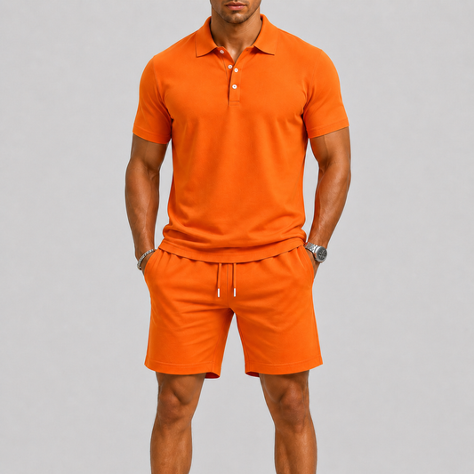 Men's Summer Sport Set – Polo Shirt & Shorts, Lightweight Comfort