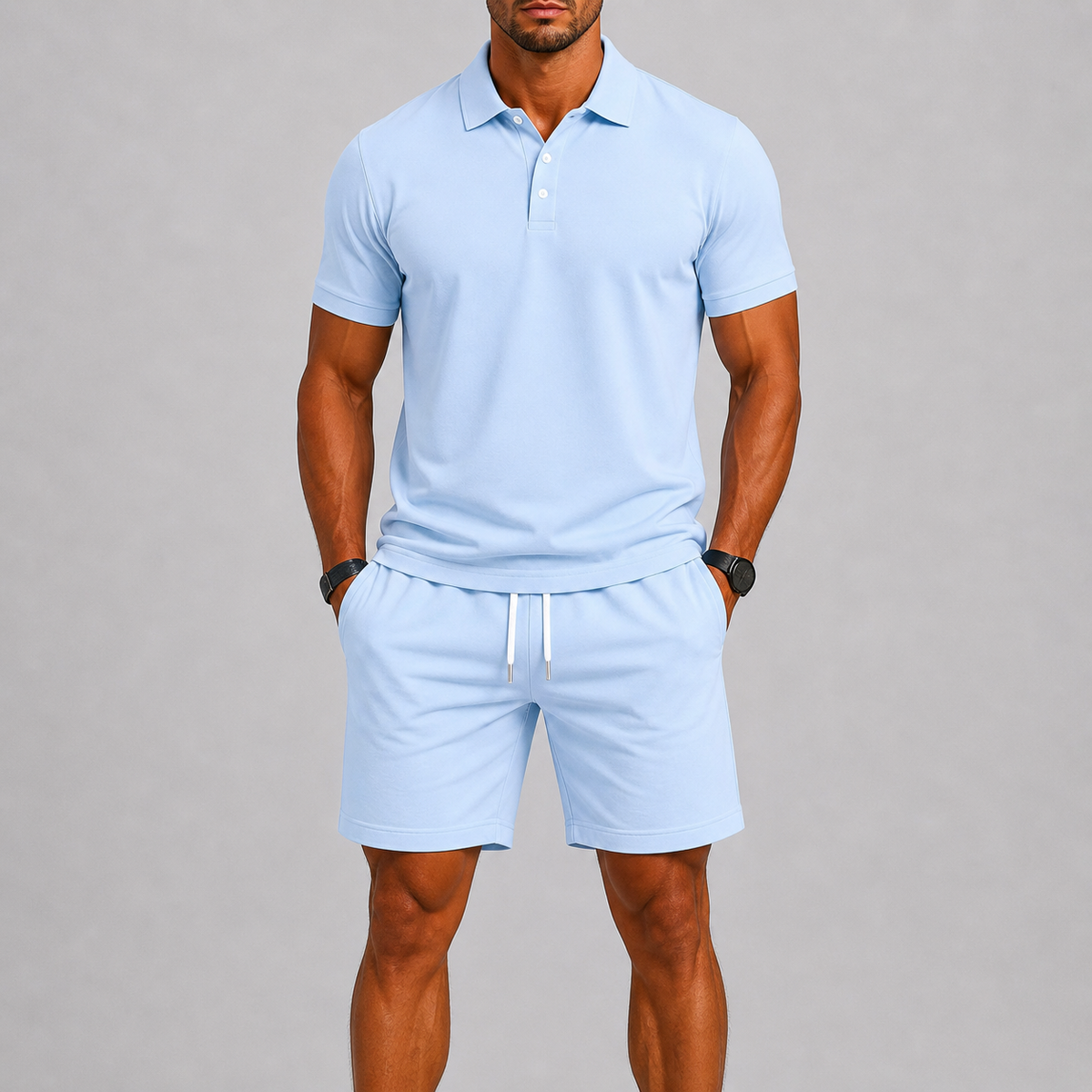 Men's Summer Sport Set – Polo Shirt & Shorts, Lightweight Comfort