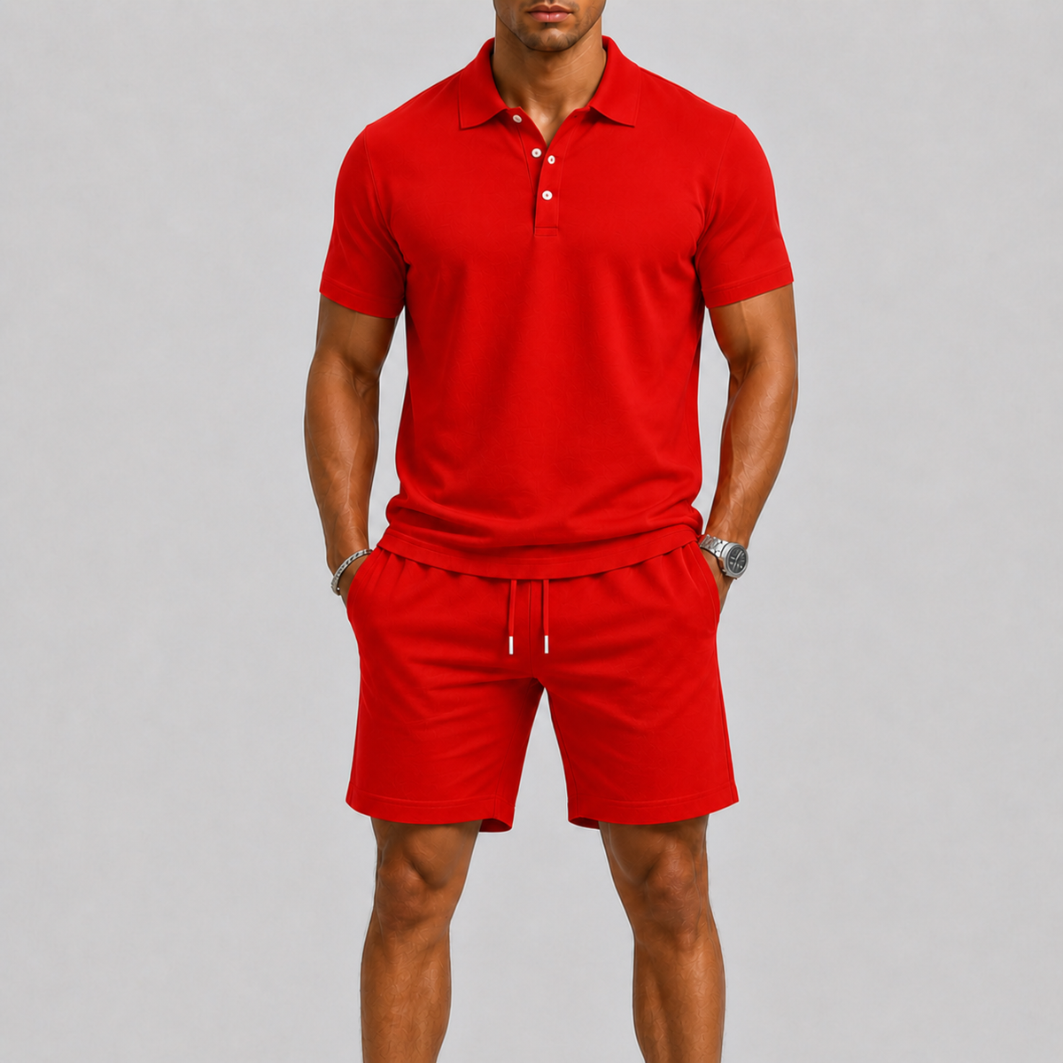 Men's Summer Sport Set – Polo Shirt & Shorts, Lightweight Comfort