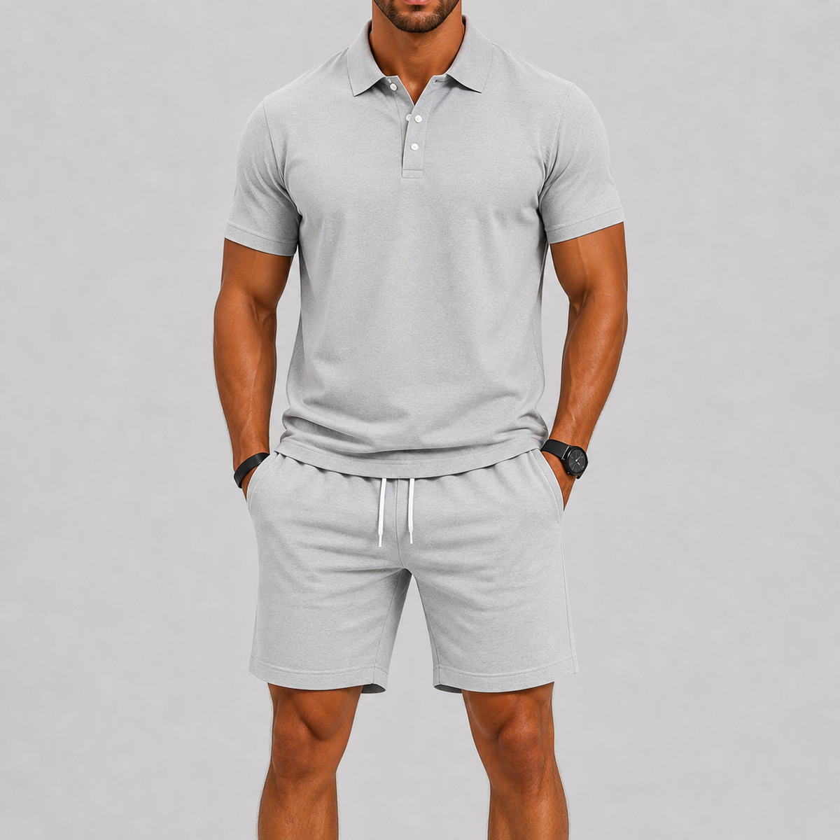 Men's Summer Sport Set – Polo Shirt & Shorts, Lightweight Comfort