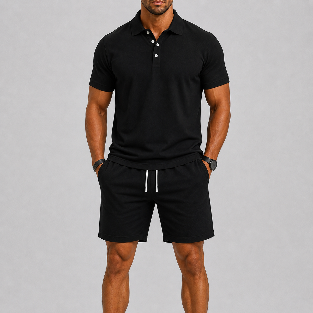 Men's Summer Sport Set – Polo Shirt & Shorts, Lightweight Comfort