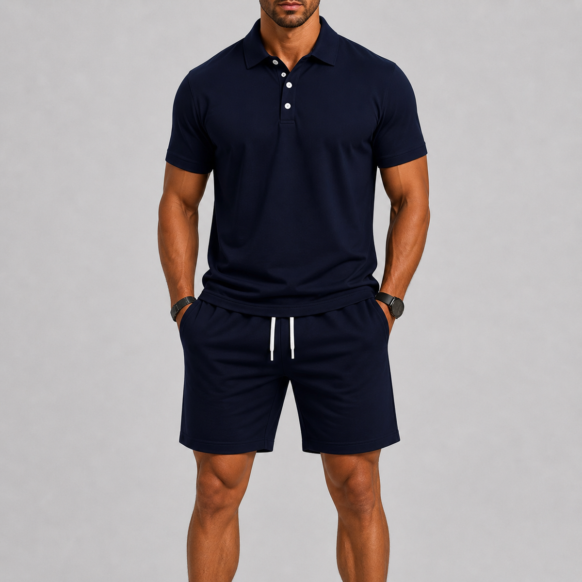 Men's Summer Sport Set – Polo Shirt & Shorts, Lightweight Comfort