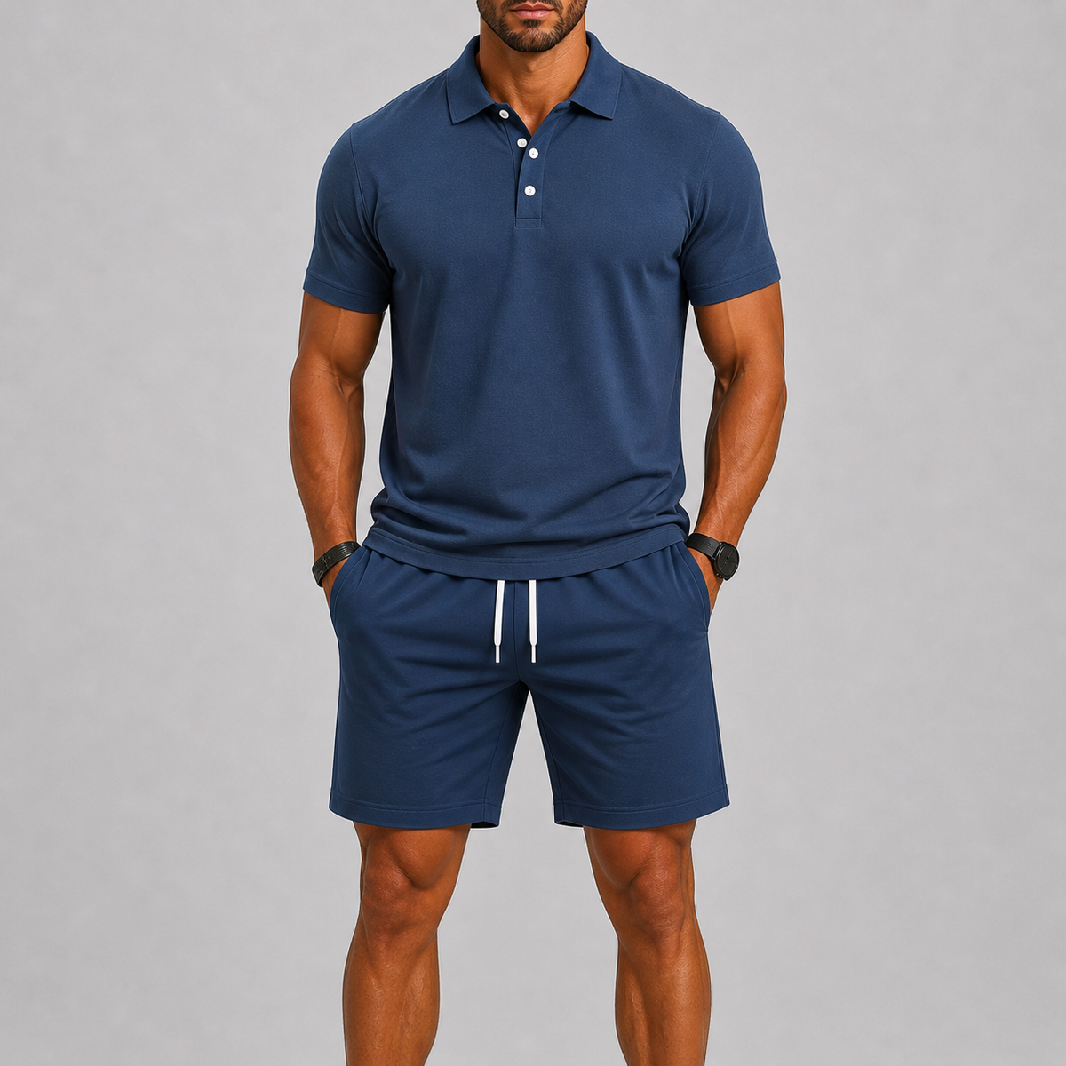 Men's Summer Sport Set – Polo Shirt & Shorts, Lightweight Comfort
