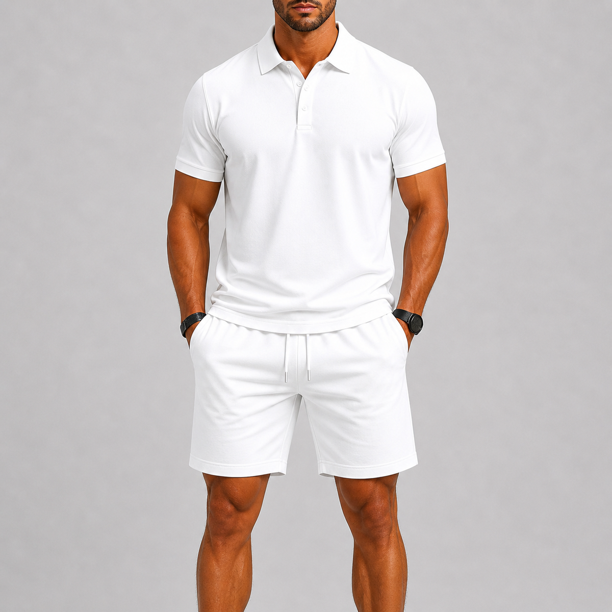 Men's Summer Sport Set – Polo Shirt & Shorts, Lightweight Comfort