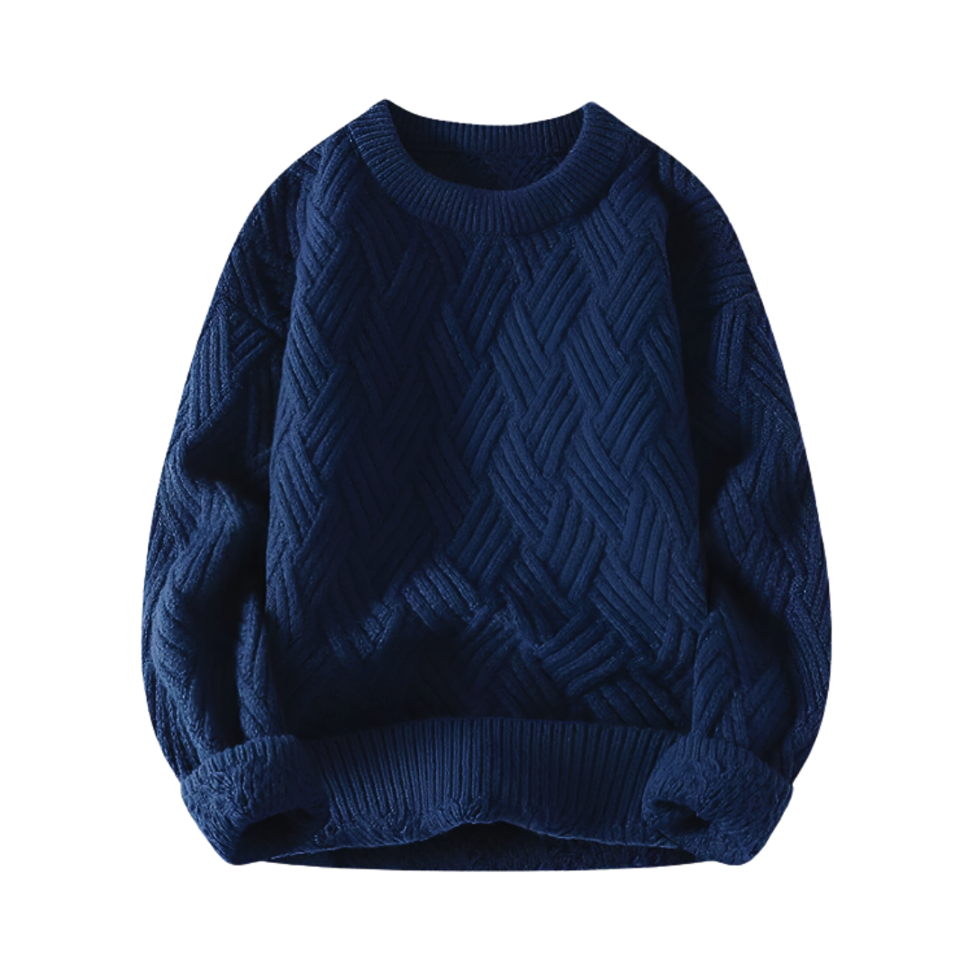 Men's Textured Crewneck Sweater