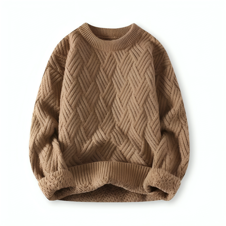 Men's Textured Crewneck Sweater