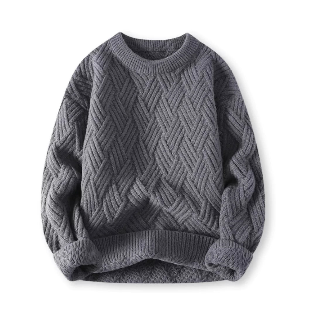 Men's Textured Crewneck Sweater