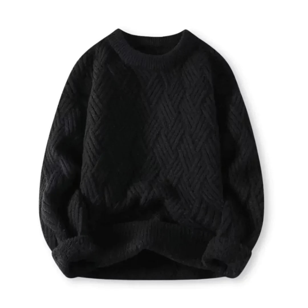 Men's Textured Crewneck Sweater