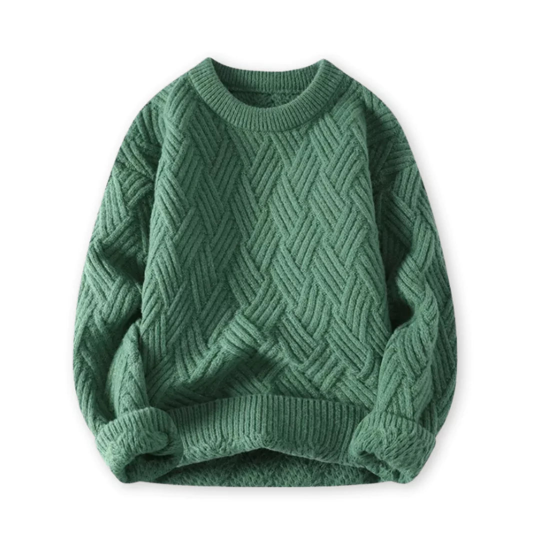 Men's Textured Crewneck Sweater