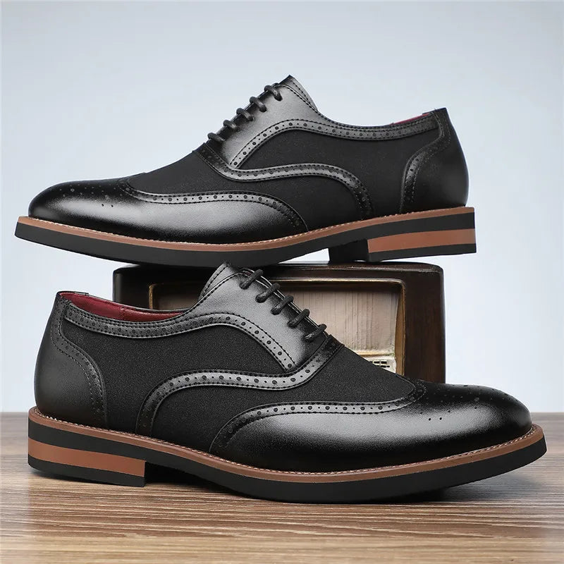 Men's Two-Tone Wingtip Brogue Oxfords