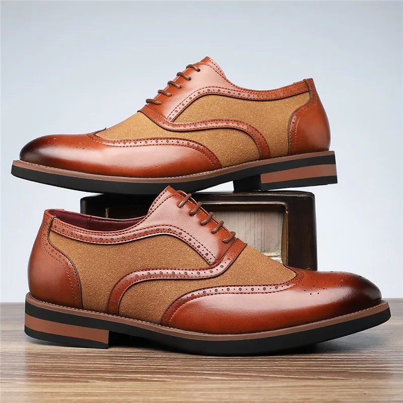 Men's Two-Tone Wingtip Brogue Oxfords
