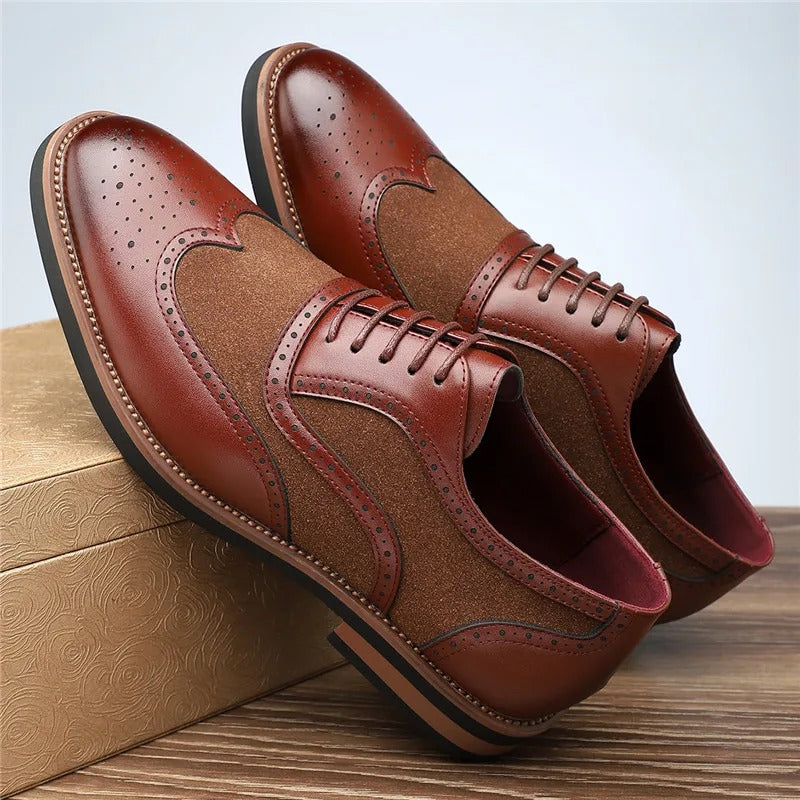 Men's Two-Tone Wingtip Brogue Oxfords