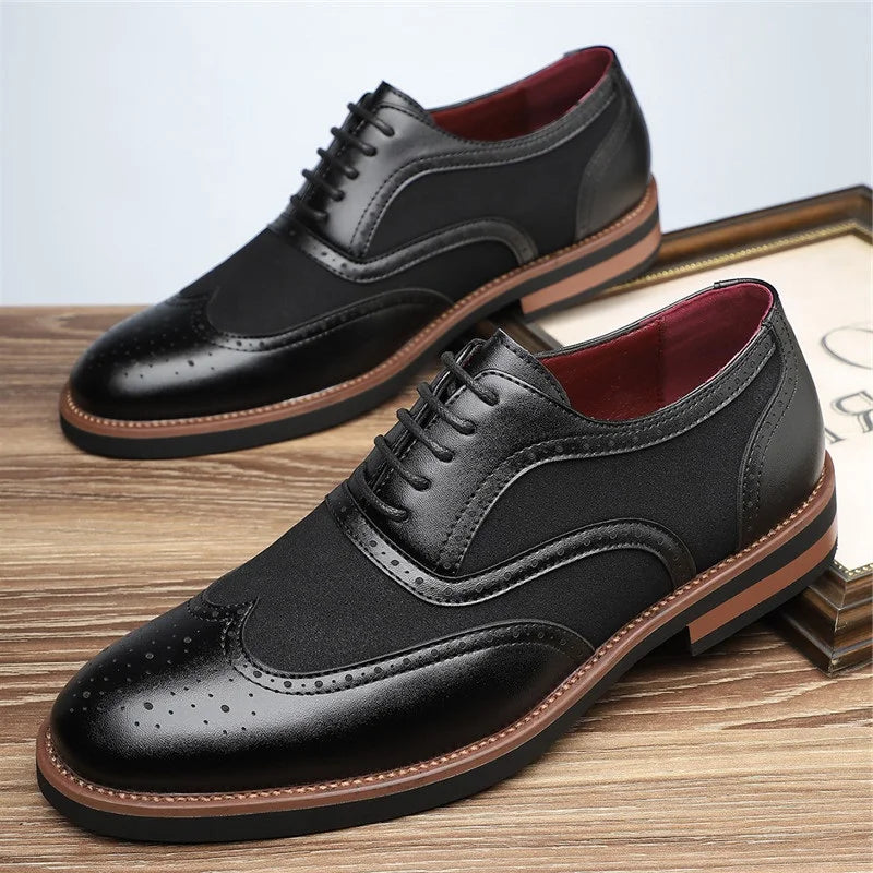 Men's Two-Tone Wingtip Brogue Oxfords