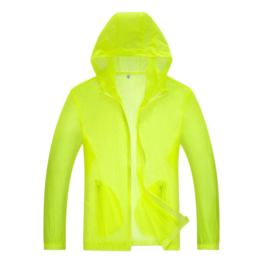Men's Ultralight Rain Jacket with Adjustable Hood and Reflective Details