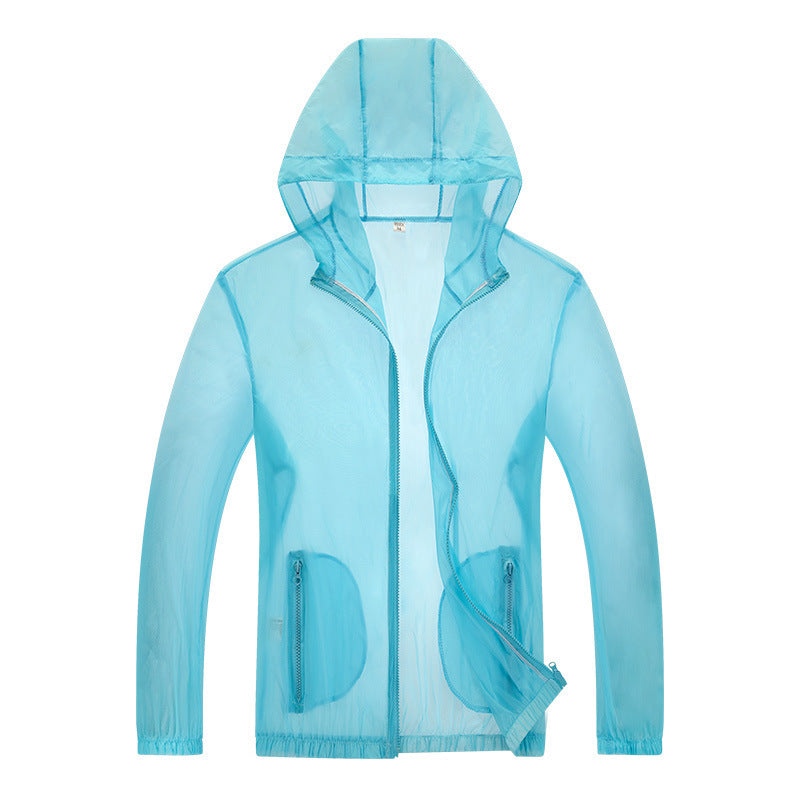 Men's Ultralight Rain Jacket with Adjustable Hood and Reflective Details