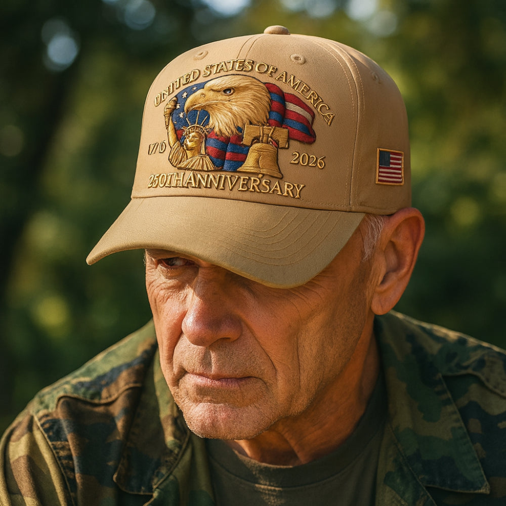 Men's Veteran Cap with Eagle Embroidery
