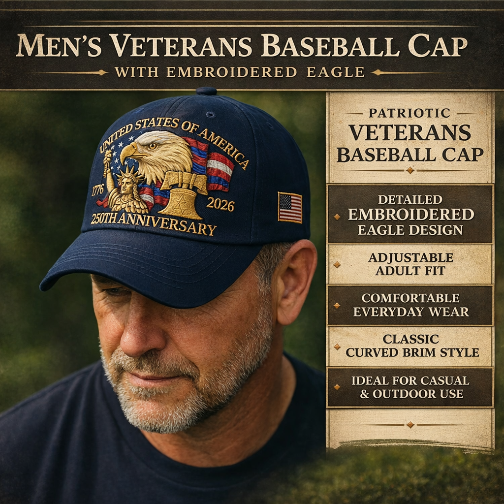 Men's Veteran Cap with Eagle Embroidery