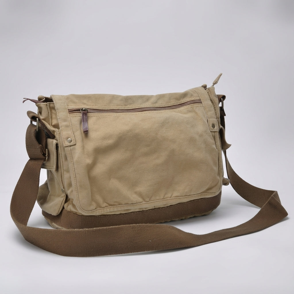 Men's Vintage-Style Messenger Bag with Spacious Design and Secure Closure