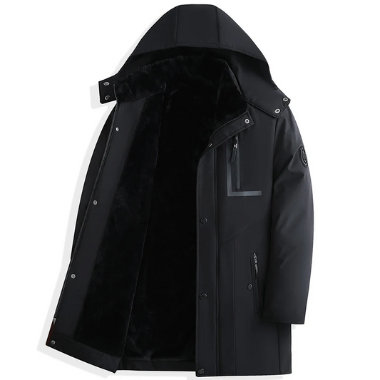 Men's Warm Winter Parka with Detachable Hood