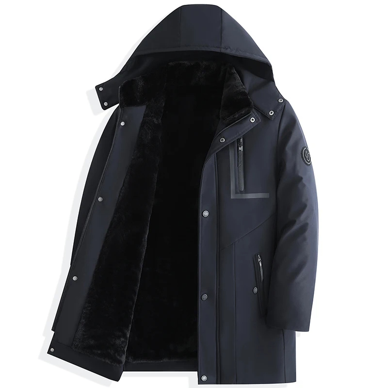 Men's Warm Winter Parka with Detachable Hood