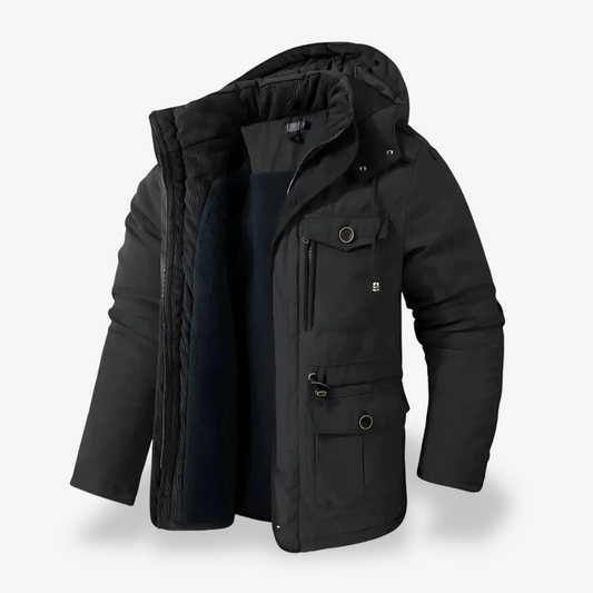 Men's Waterproof Winter Parka with Lined Hood