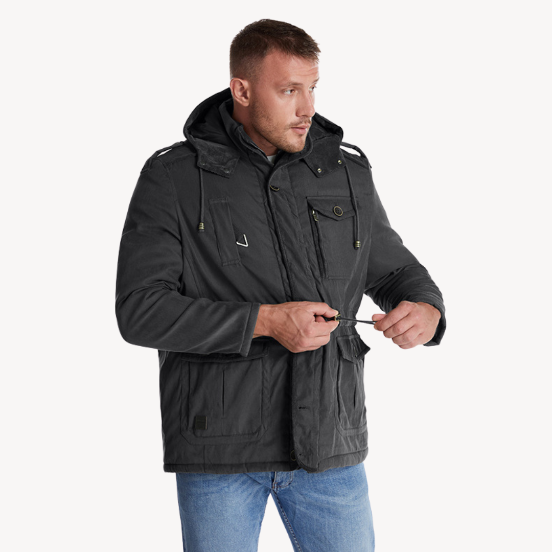 Men's Waterproof Winter Parka with Lined Hood