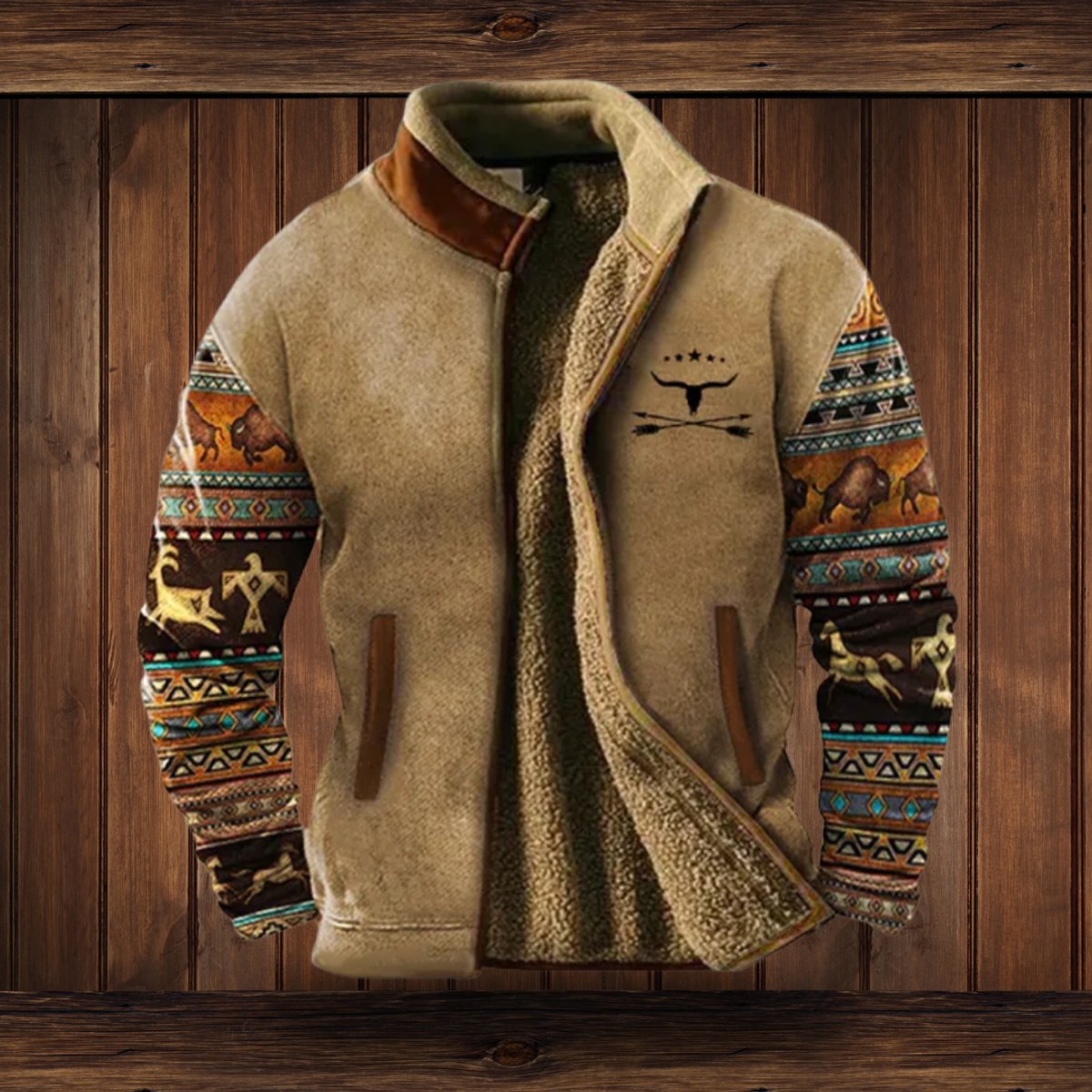 Men's Western Print Full-Zip Jacket