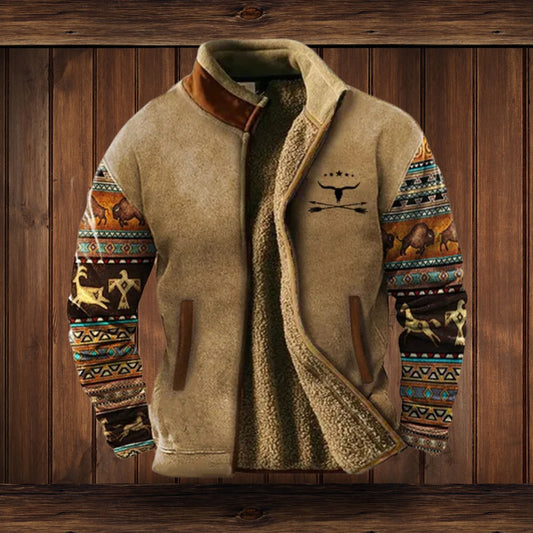 Men's Western Print Full-Zip Jacket