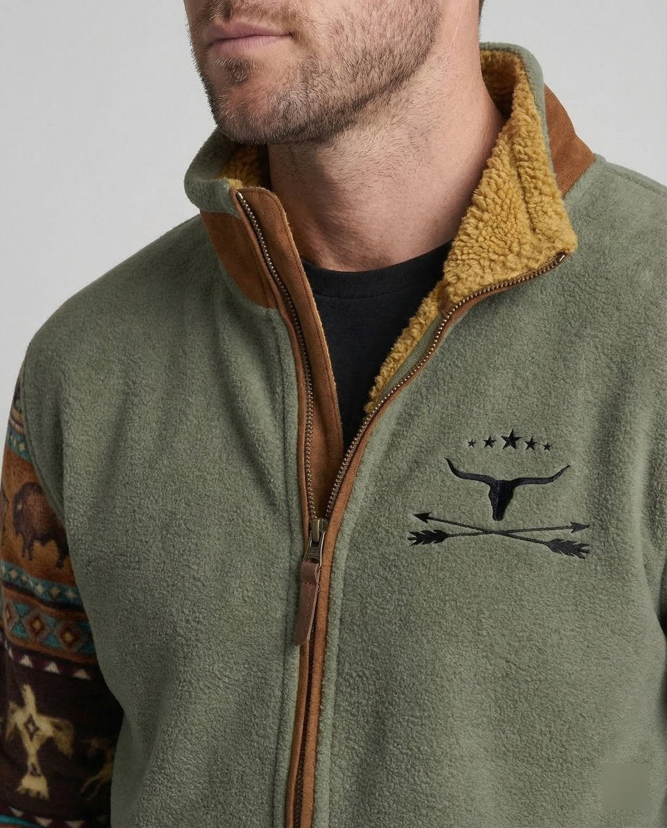 Men's Western Print Full-Zip Jacket