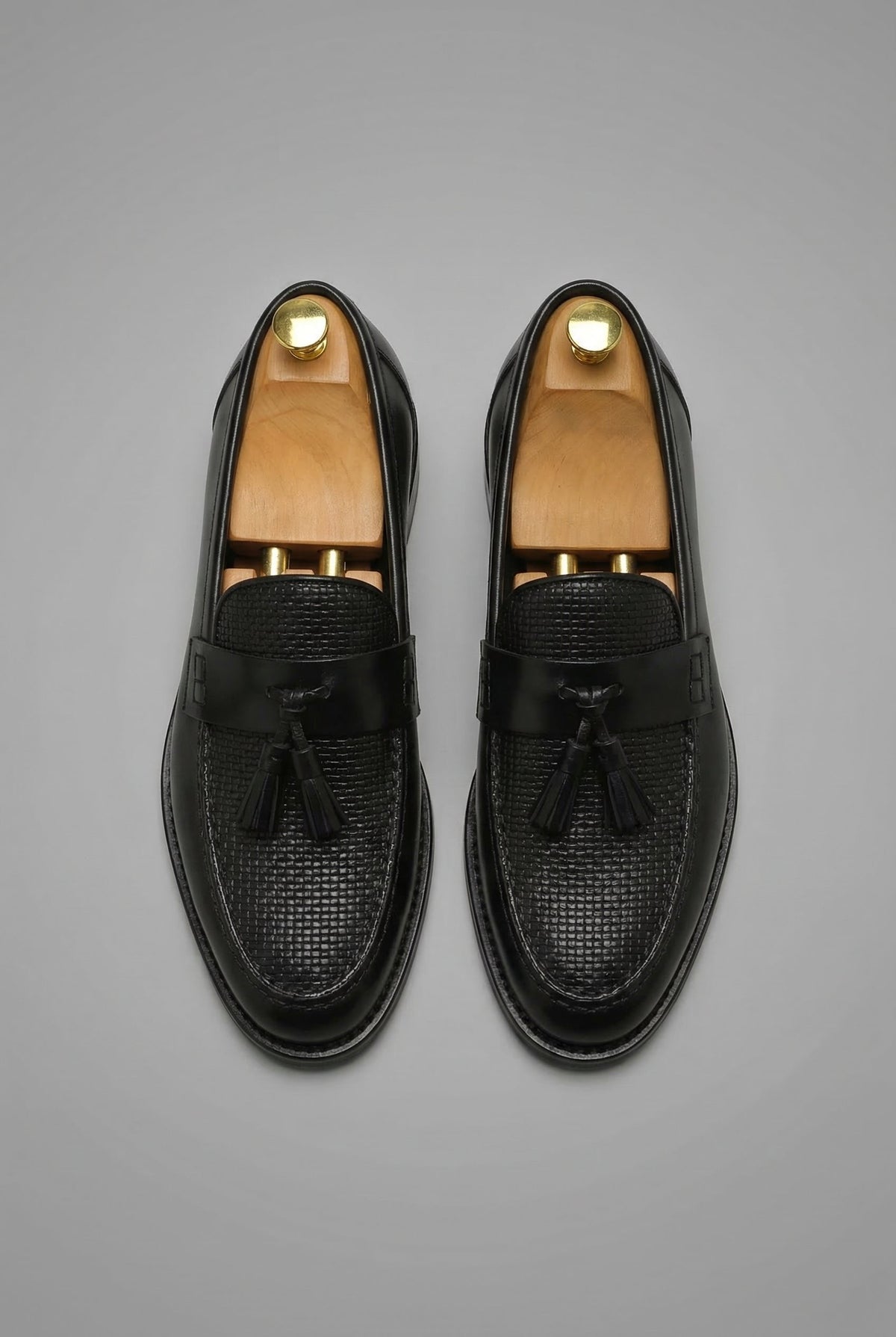 Men's Woven-Vamp Tassel Slip-On Dress Loafers