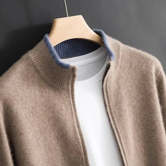 Men's Zip Cardigan Jacket - Warm and Stylish, Perfect for Autumn