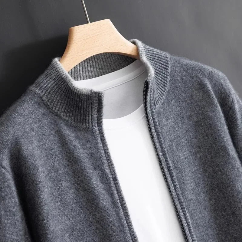 Men's Zip Cardigan Jacket - Warm and Stylish, Perfect for Autumn