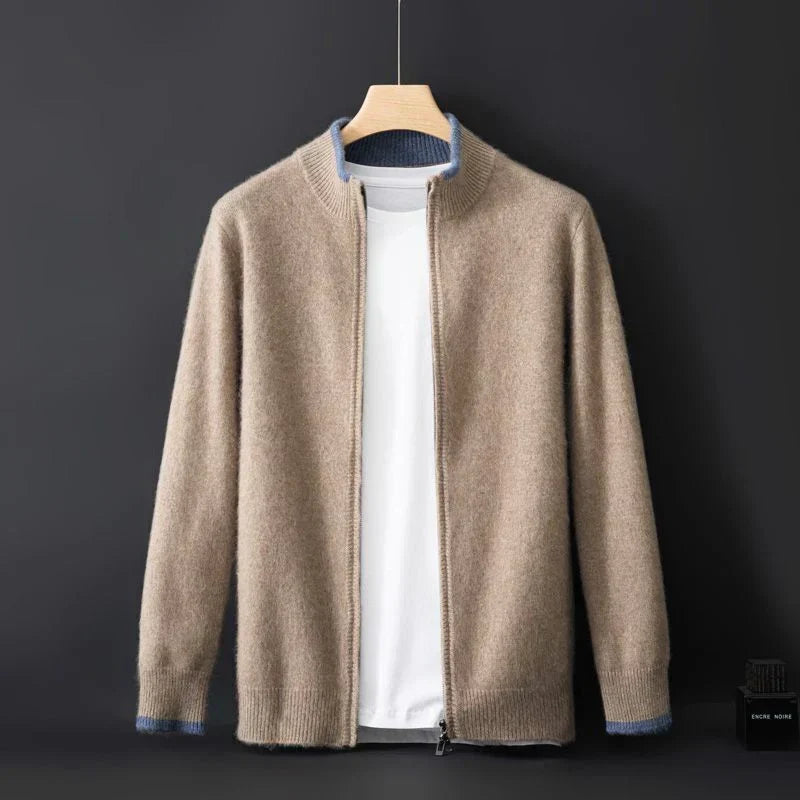 Men's Zip Cardigan Jacket - Warm and Stylish, Perfect for Autumn