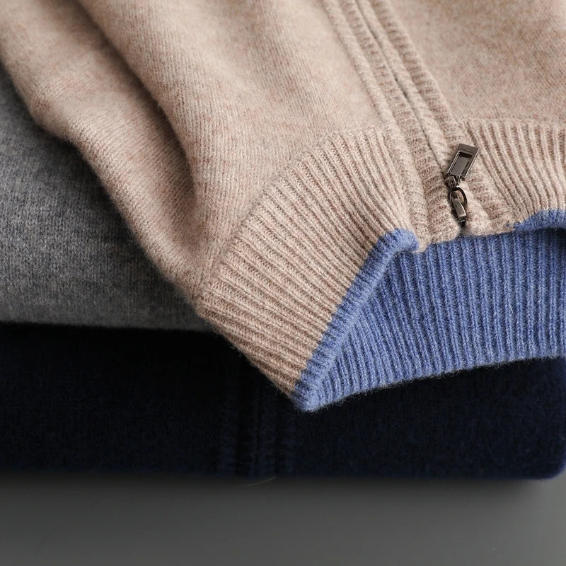Men's Zip Cardigan Jacket - Warm and Stylish, Perfect for Autumn