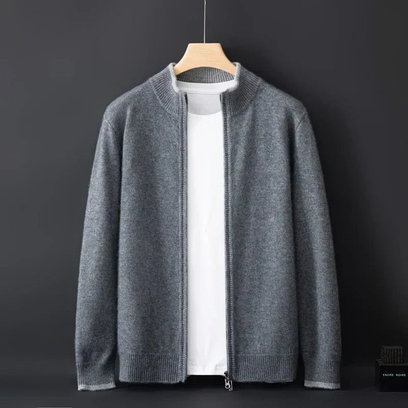 Men's Zip Cardigan Jacket - Warm and Stylish, Perfect for Autumn