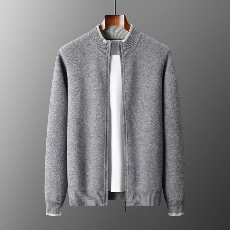 Men's Zip Cardigan Jacket - Warm and Stylish, Perfect for Autumn