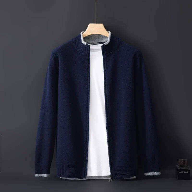 Men's Zip Cardigan Jacket - Warm and Stylish, Perfect for Autumn