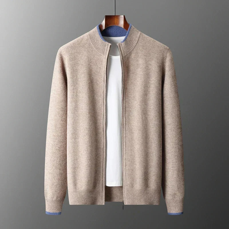 Men's Zip Cardigan Jacket - Warm and Stylish, Perfect for Autumn