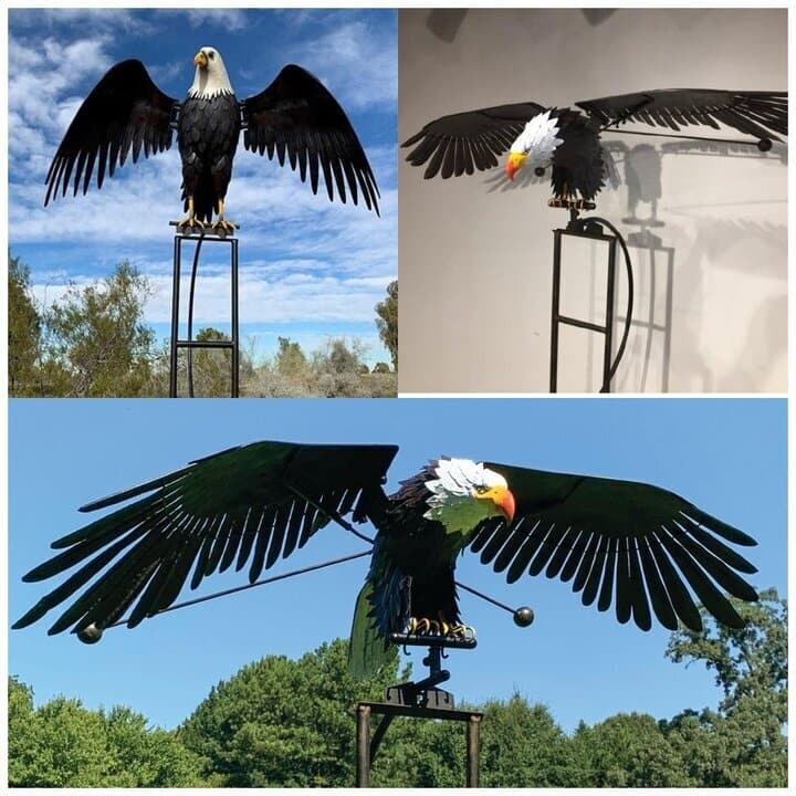 Metal Bird Wind Spinner - Decorative Garden Ornament