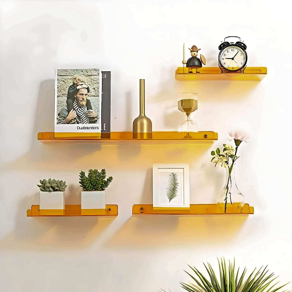 Minimalist Acrylic Floating Wall Shelf for Display and Storage