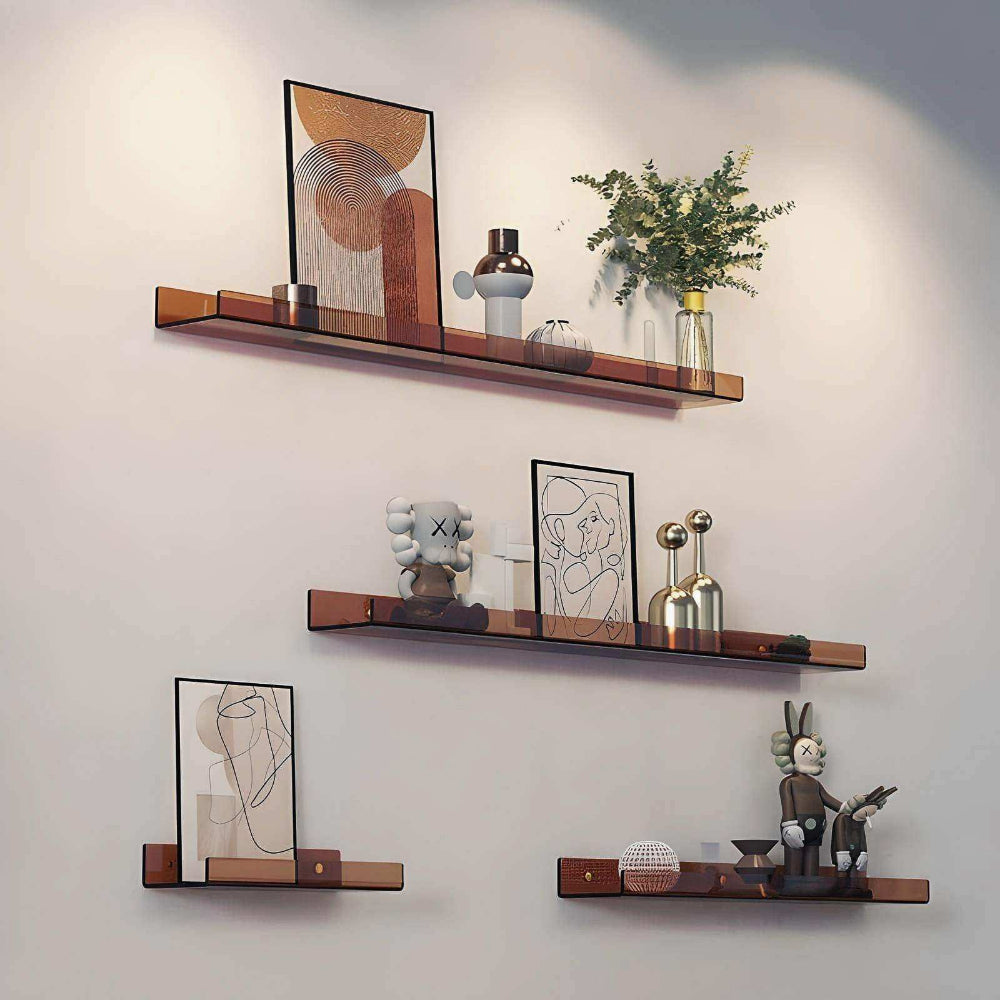 Minimalist Acrylic Floating Wall Shelf for Display and Storage