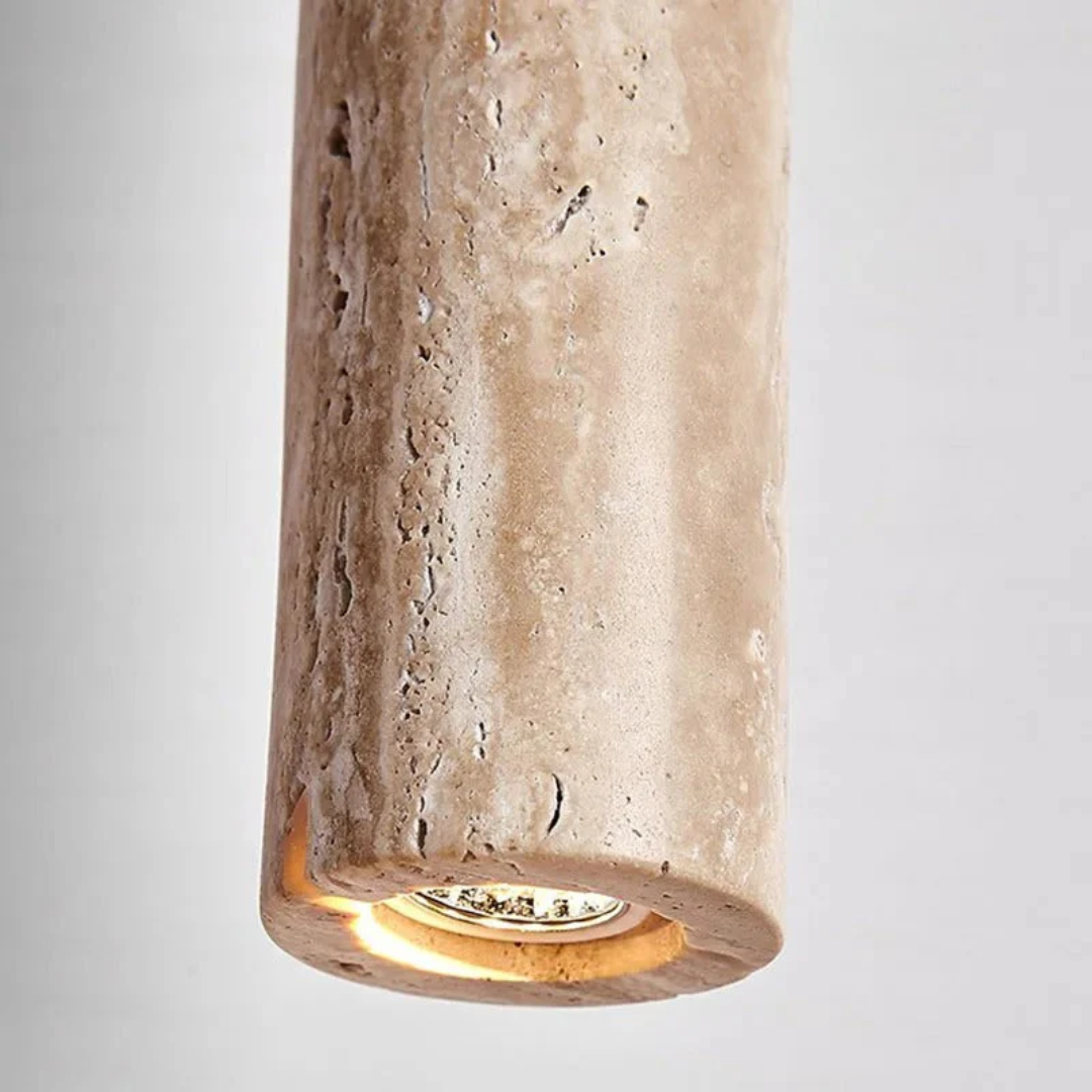 Minimalist Travertine Wabi-Sabi Style LED Pendant Light