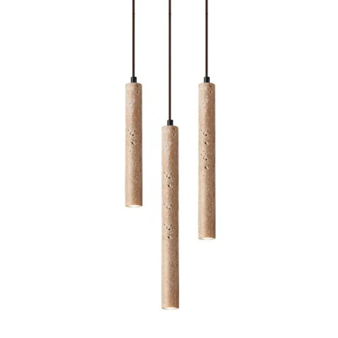 Minimalist Travertine Wabi-Sabi Style LED Pendant Light
