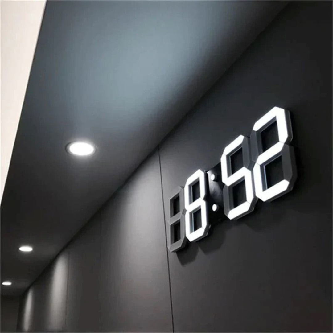 Modern 3D Digital Wall Clock with LED Backlight