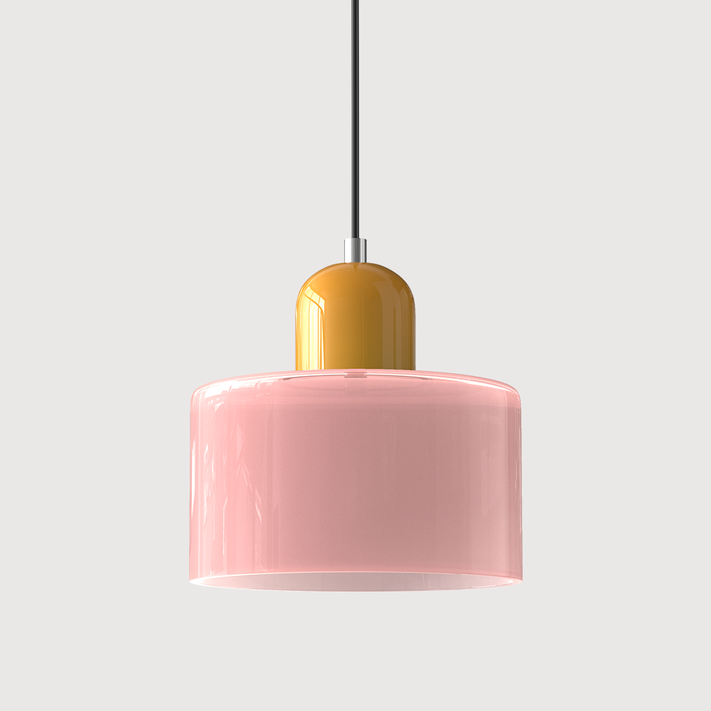 Modern Colored Glass Geometric Pendant Lamp