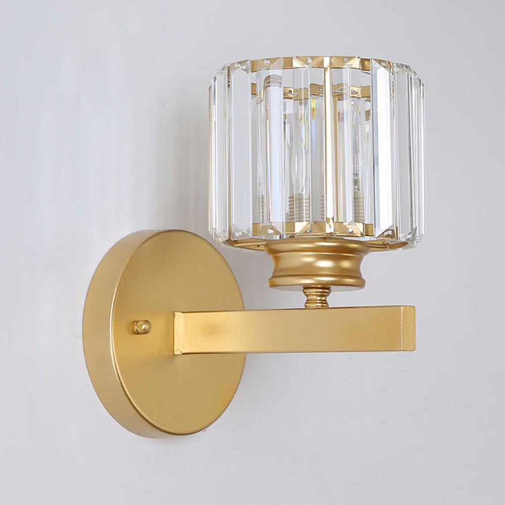 Modern Crystal Wall Sconce – Glass and Iron Wall Light