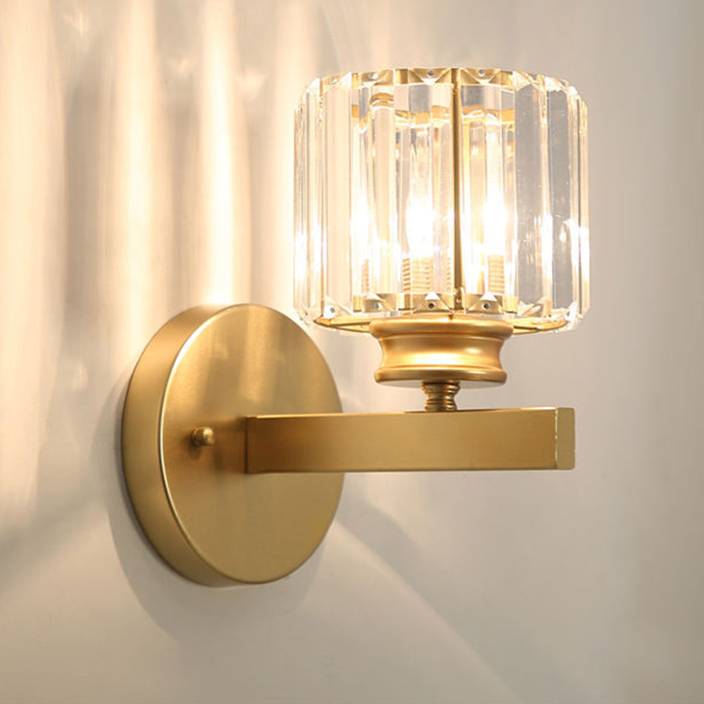 Modern Crystal Wall Sconce – Glass and Iron Wall Light
