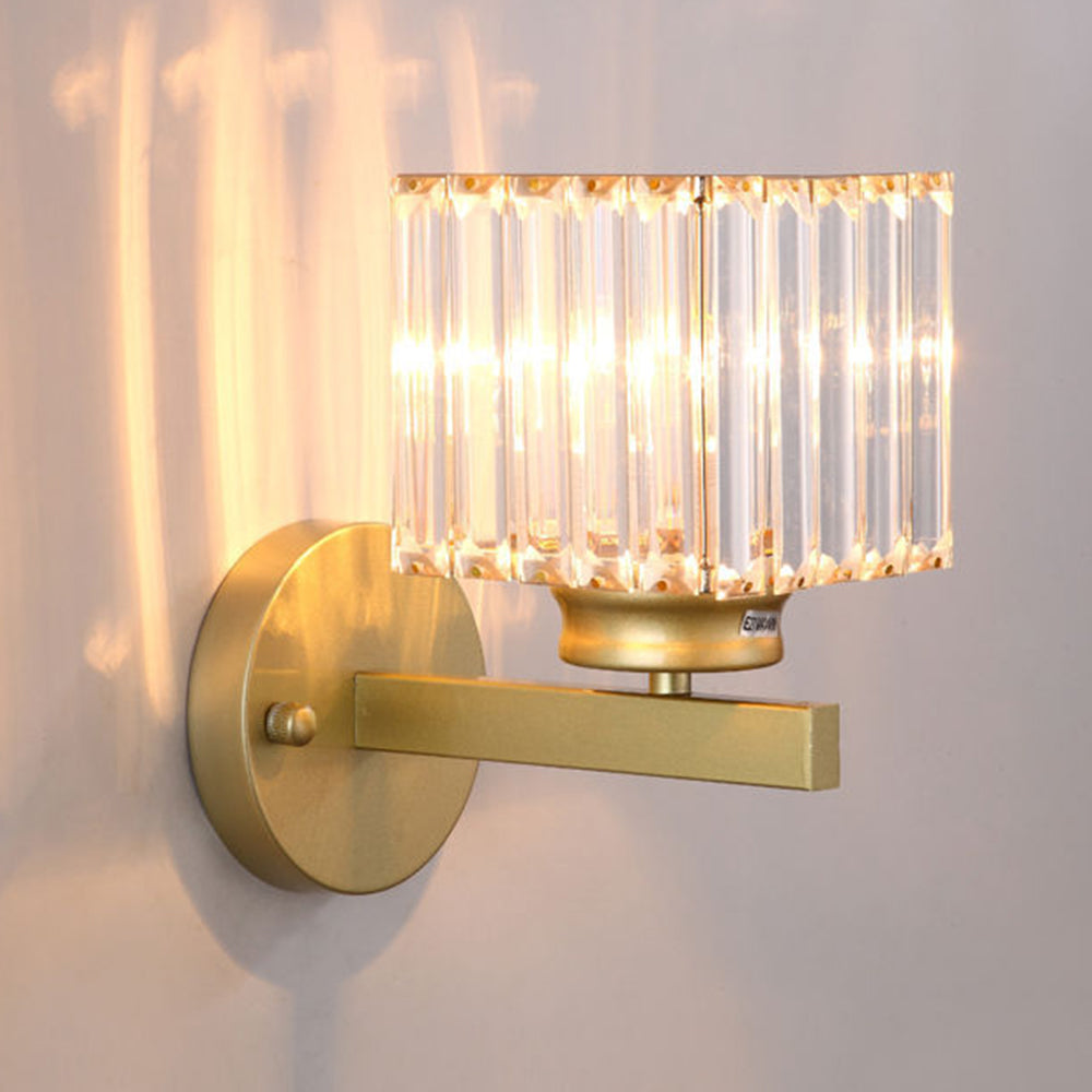 Modern Crystal Wall Sconce – Glass and Iron Wall Light