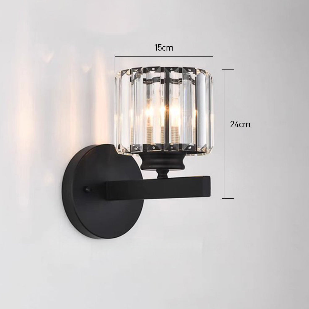 Modern Crystal Wall Sconce – Glass and Iron Wall Light